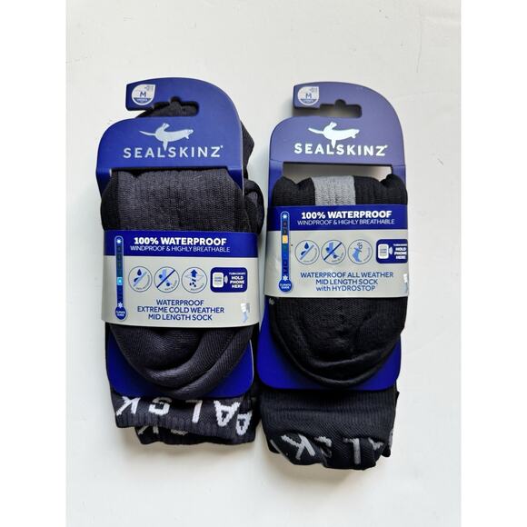 2 pairs Waterproof All Weather Mid Length Sock With hydrostop & extreme cold M - Picture 1 of 4